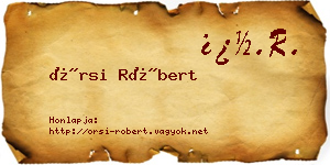 Örsi Róbert névjegykártya